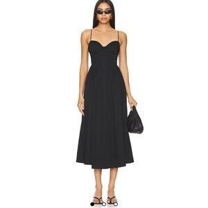 Astr Black Spaghetti Strap Midi Dress